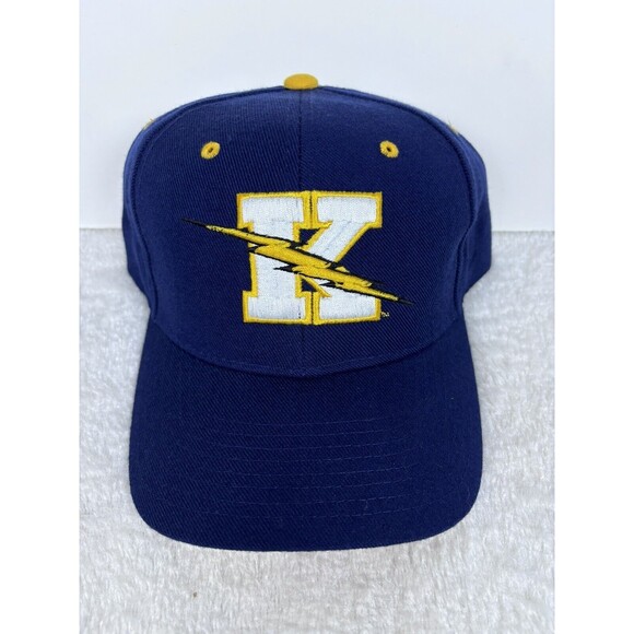 Kent State Golden Flashes Fitted Hat Wool USA Size 7 1/2 Vintage Logo Black Cap - Picture 2 of 5